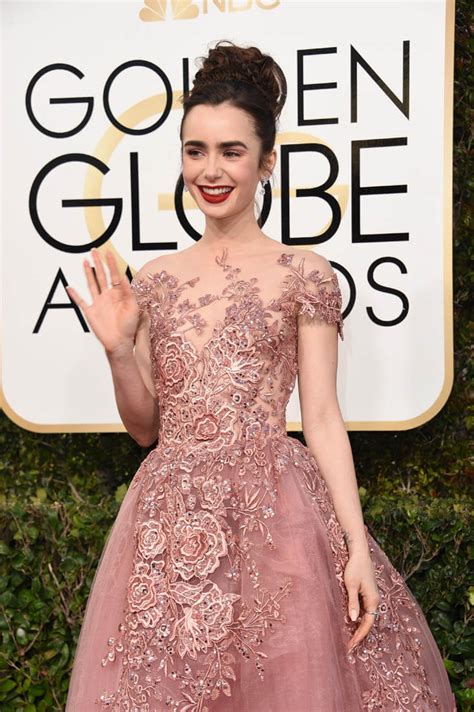 Lily Collins at 2017 Golden Globes