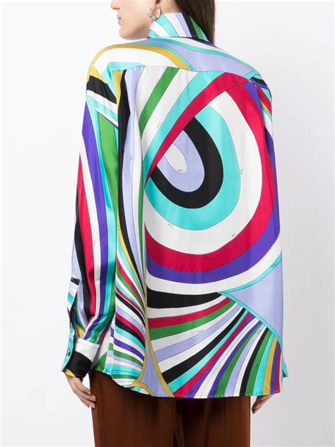 PUCCI Iride Graphic Print Silk Shirt Farfetch