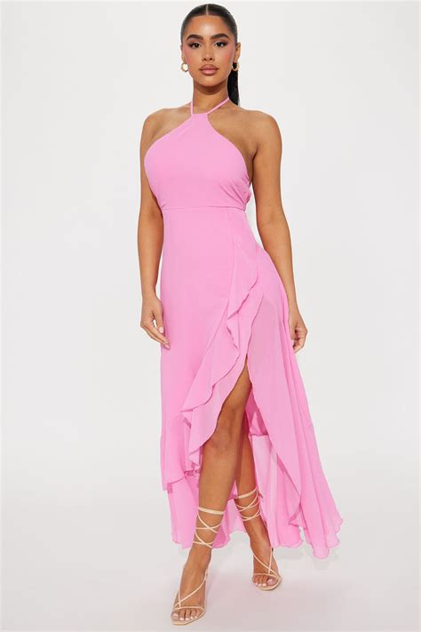 Sienna Ruffle Maxi Dress Pink Fashion Nova Dresses Fashion Nova