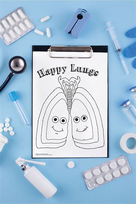 Happy Healthy Lung Month Lungs Coloring Sheet