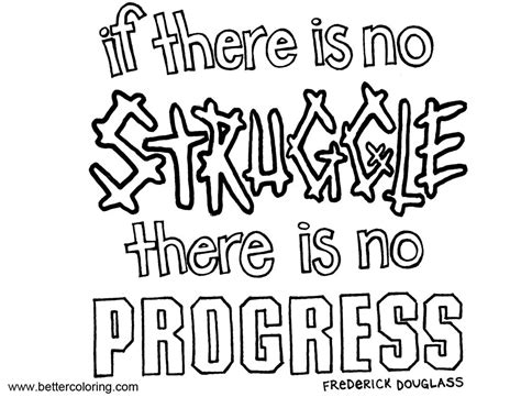 Growth Mindset Quotes Coloring Pages No Struggle No Progress Free