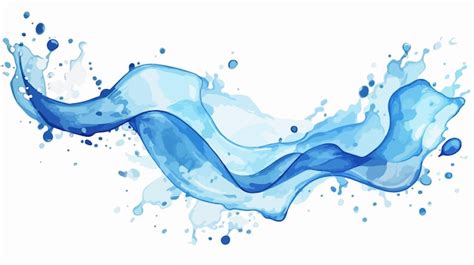 Blue Water Splash With Drops On White Background Premium Ai Generated