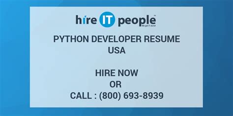 Python Developer Resume Hire It People We Get It Done