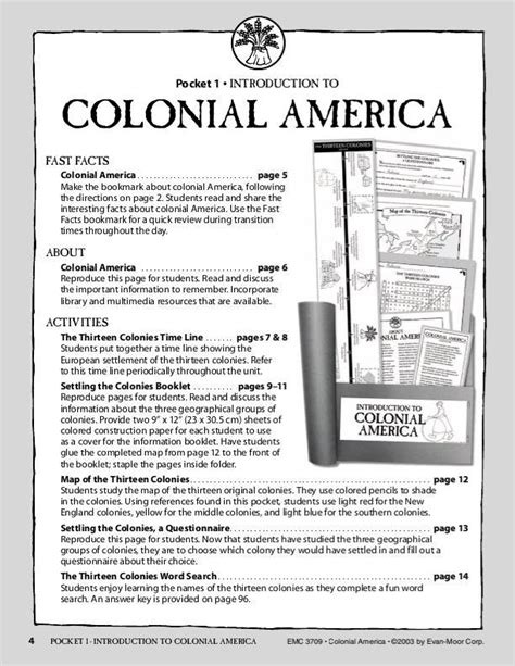 Evan Moor History Pockets Colonial America Emc3709 Supplyme