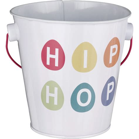 Destination Holiday Hip Hop Eggs Metal Easter Bucket White Shop