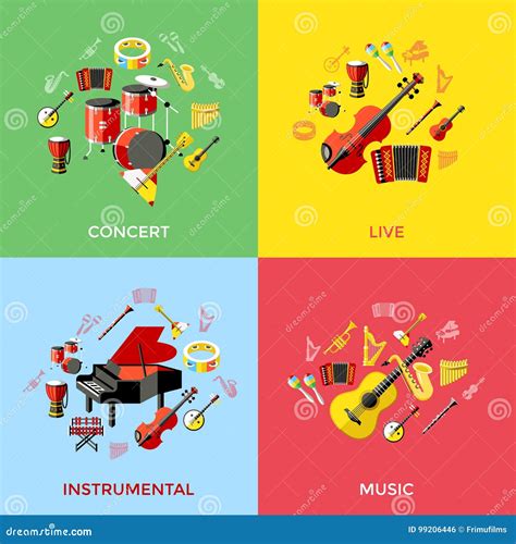 Digital Vector Green Music Instruments Stock Vector - Illustration of ...