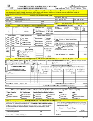 Fillable Online Tenant Certification Form Fax Email Print Pdffiller