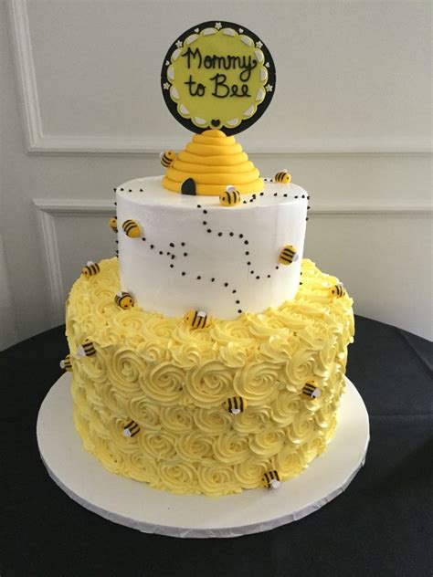 Mommy To Bee Baby Shower Cake Mother To Be Bumble Bee Theme Tier Cake