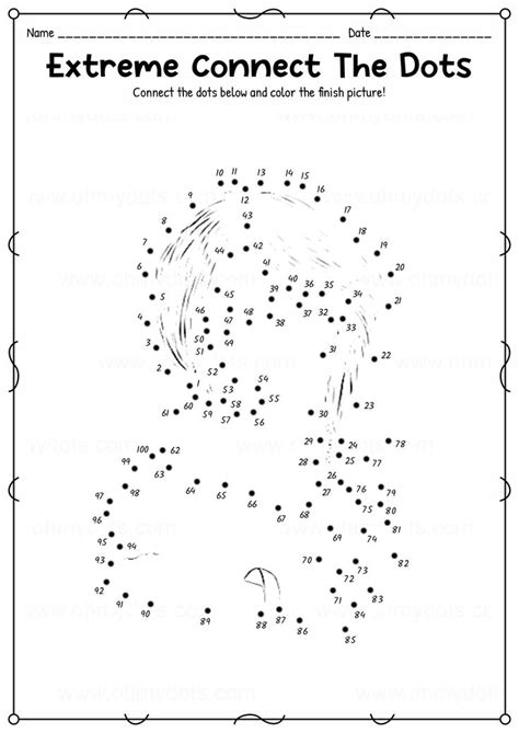 10 Printable Dot To Dot Worksheets 1 100 Dot Worksheets Dots Dot To Dot Printables