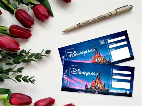 Disneyland Ticket Printable Editable in Canva, Ticket to Disneyland ...