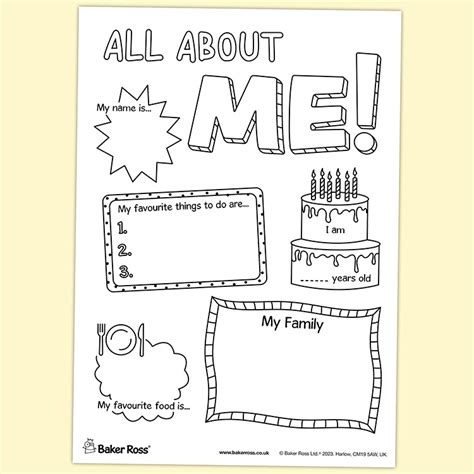 All About Me Poster craft activity guide | Baker Ross