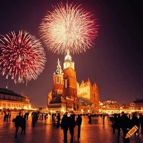 Krakow S Main Square During New Year S Eve