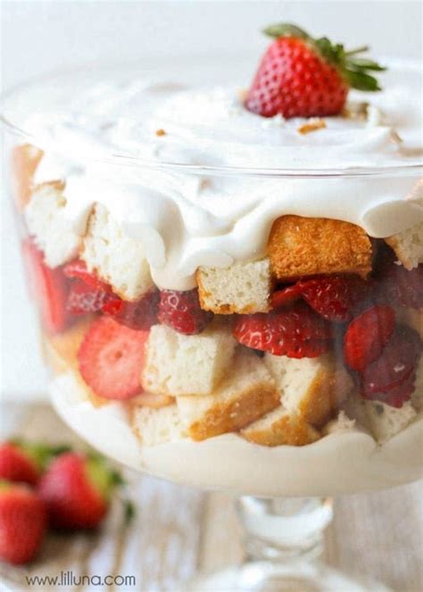 Strawberry Angel Food Cake Trifle Recipe Lil Luna