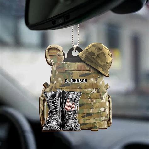 Military Uniform Boots And Hatpersonalized Flat Acrylic Keychain Car