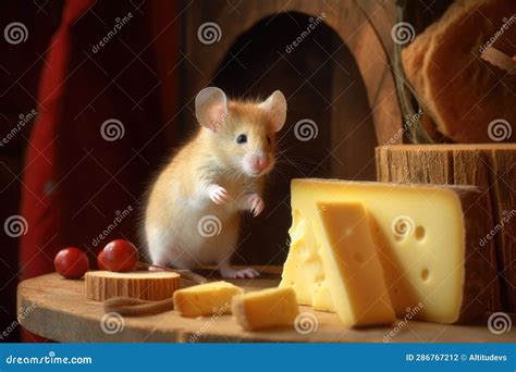 Mouse Hiding In Cheese Cats Paw Reaching In Stock Photo Image Of