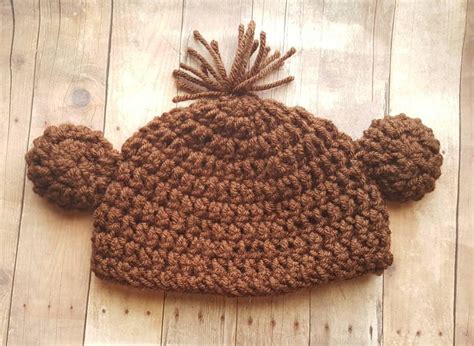 Newborn Baby Monkey Hat Toddler Monkey Beanie Crochet Animal Etsy