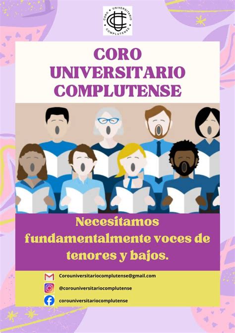 Cartel Para Solicitar Nuevas Voces Masculinas CORO UNIVERSITARIO