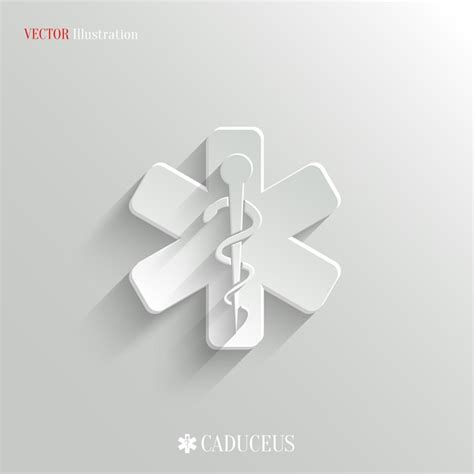 Caduceo S Mbolo M Dico Vector Blanco Aplicaci N Icono Vector Premium