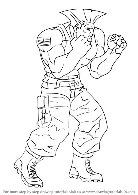 Learn How to Draw Guile from Street Fighter (Street Fighter) Step by ...