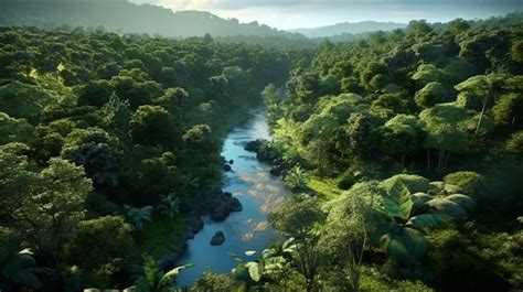 Premium AI Image | Aerial view of the Amazons jungle landscape Generative AI