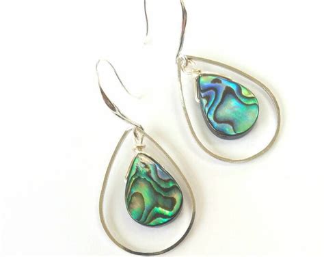 Abalone Shell Earrings Real Abalone Earrings Abalone Jewelry | Etsy