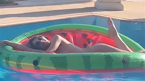 Elizabeth Hurley Heats Up Summer By Lounging Nude On Pool Float