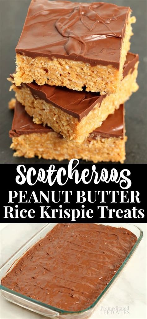 Scotcheroos Peanut Butter Rice Krispie Treats Recipe