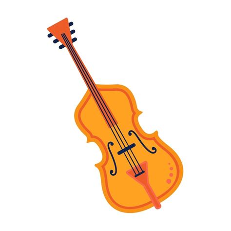 Violino Vetorial Em Estilo De Desenho Animado Em Fundo Branco Vetor