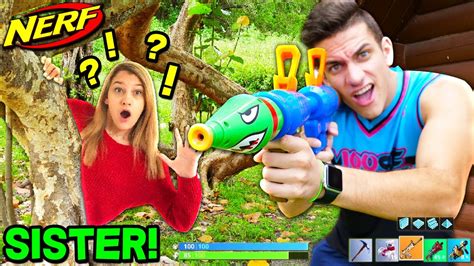 Nerf War Fortnite Hide N Seek Sister Vs Brother 👧🏻👦🏻 Fortnite Battle Royale In Real Life