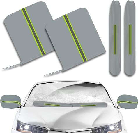 Zmoso Reflective 4 Packs Side Mirror Covers And Wiper Blade Covers Fits