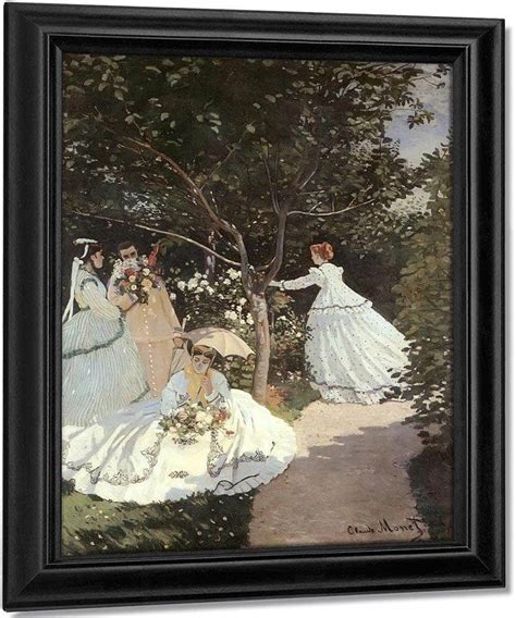 Woman In The Garden By Claude Monet Print Canvas Art Framed Print