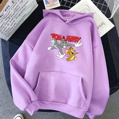 Casual Womens Tom Jerry Cartoon Hoodies