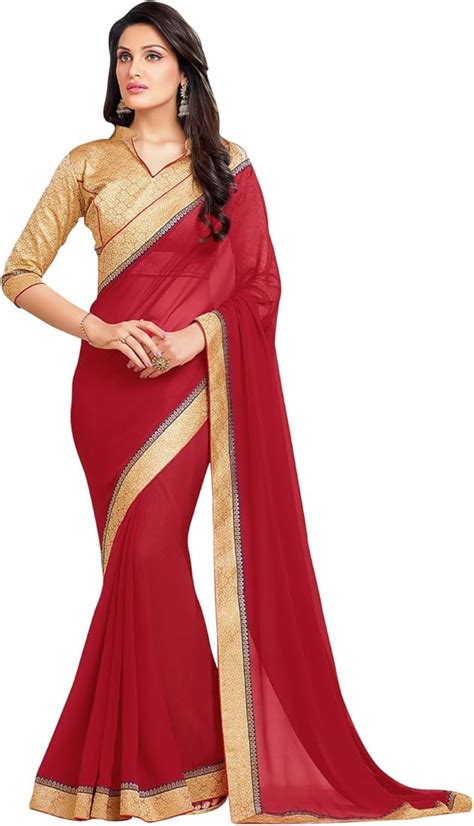 Update Georgette Plain Saree With Border Noithatsi Vn