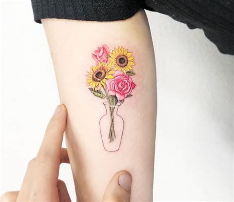 Details Sunflower And Roses Tattoo Ideas In Cdgdbentre