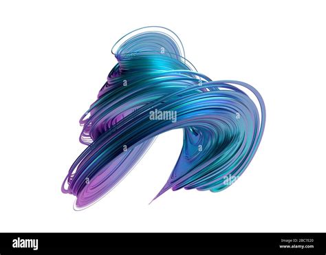 Abstract D Rendering Twisted Shape Modern Illustration Background