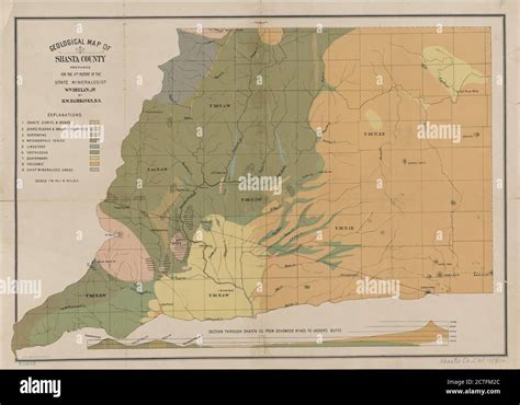 Geological Map Of Shasta County Cartographic Maps 1892 Fairbanks