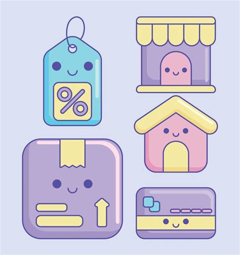 icons set kawaii sale 10419566 Vector Art at Vecteezy