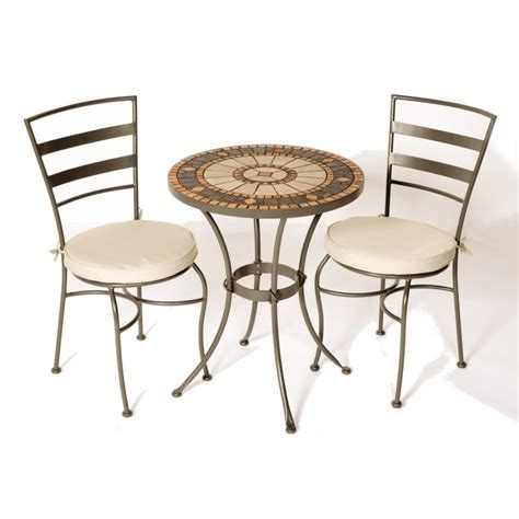 Wrought Iron Bistro Set 3-Pcs - Compass AL-21-1045 | CozyDays