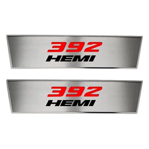 American Car Craft® 151034 Brushed Front Door Badges With 392 Hemi Logo