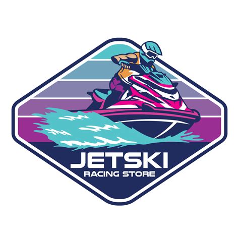 Jet Ski Racing Extreme Sport Vector Illustration Design In Retro Pop Color Perfect For Event