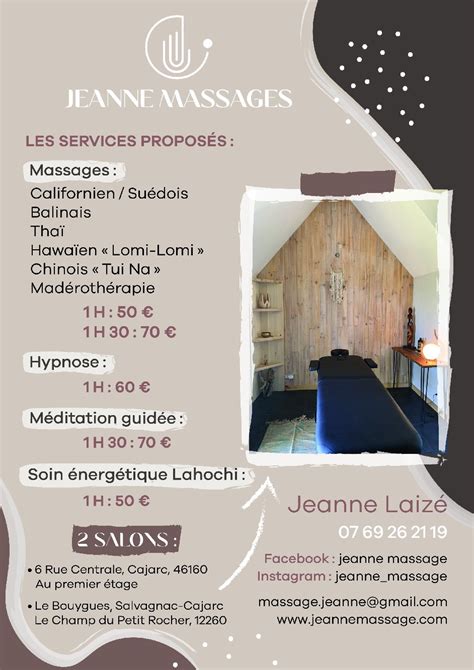 Jeanne Massage Massages Du Monde Salvagnac Cajarc Tourisme Aveyron