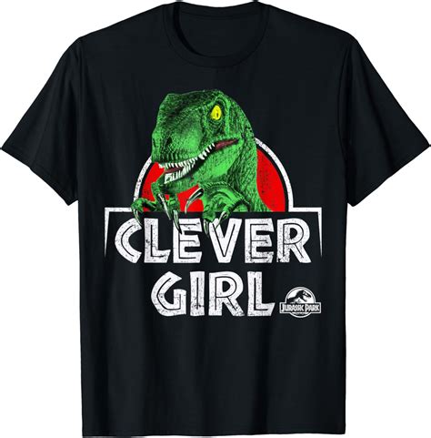 Jurassic Park Clever Girl Bright Green Raptor T Shirt Amazon De