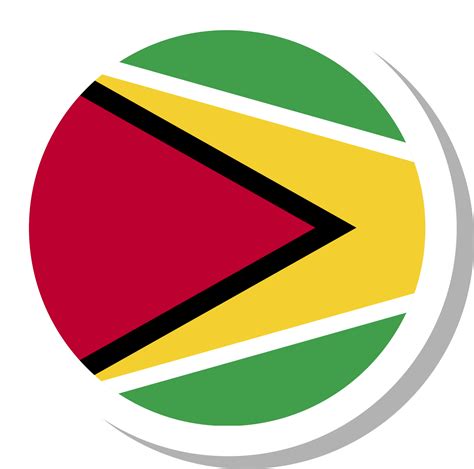 Guyana flag circle shape, flag icon. 16707174 PNG