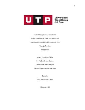 Planos y Metrados De Obras De Construcción 100000CI04 UTP Studocu