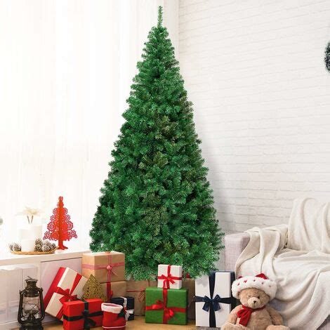 COSTWAY Árbol de Navidad Artificial 2 1M con Base Metálica Material PVC