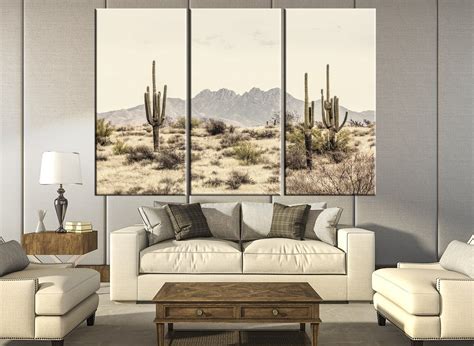 Arizona Desert Canvas Print Desert Landscape Wall Art Decor Etsy