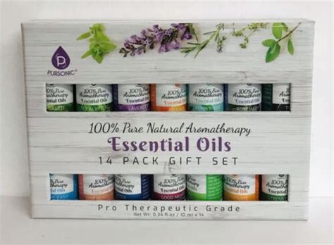 Pursonic Essential Oils ~ 100 Pure Natural Aromatherapy ~ 14 Pack T