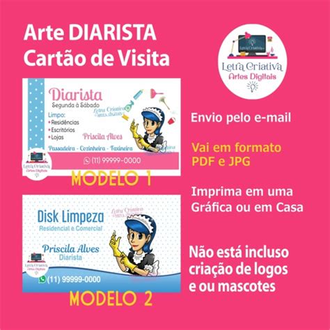 Cart O De Visita Limpeza Faxina Arte Virtual Diarista Elo