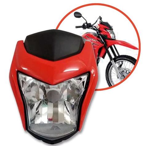 Kit Farol Completo Carenagem Honda Bros 160 2015 2021 Vermelho