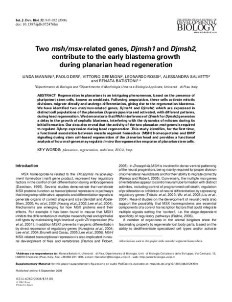 (PDF) Modeling Planarian Regeneration: A Primer for Reverse-Engineering the Worm | Daniel Lobo ...